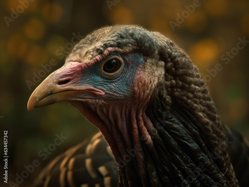 Turkey bird portrait created with Generative AI technology