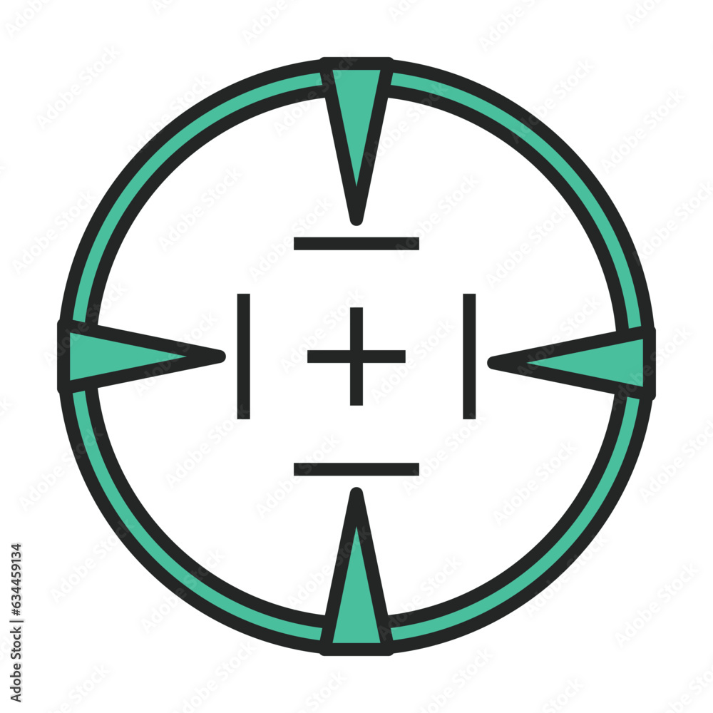 Obraz premium Sniper sight vector icon.Color vector icon isolated on white background sniper sight.