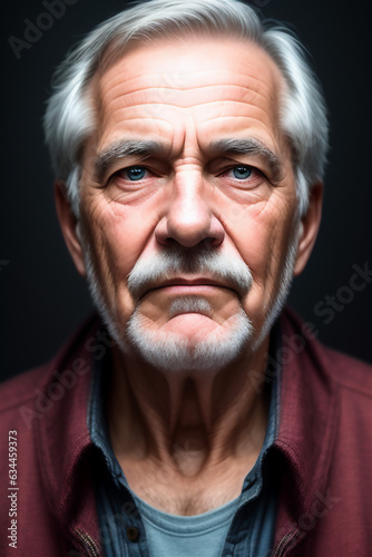 Portrait of a old man. High detailed old man illustration.