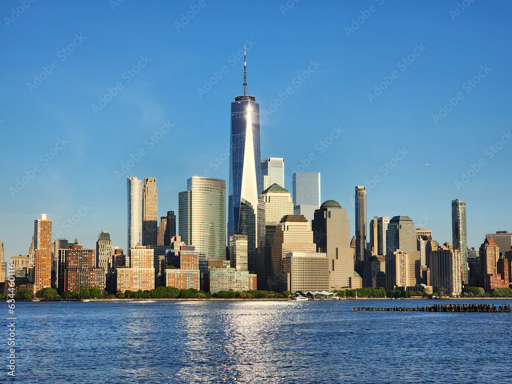 Obraz premium ny urban city architecture. midtown manhattan. metropolitan city. metropolis cityscape. new york downtown. manhattan skyline. new york city. skyscraper cityscape of nyc at sunrise