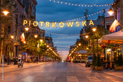 Miasto Łódź- ulica Piotrkowska.