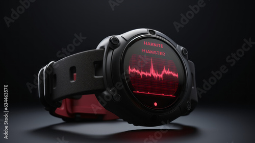 Portable heart rate monitor isolated on black background