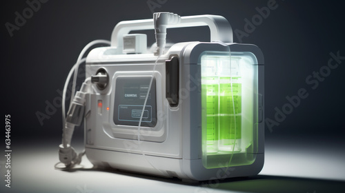 Portable infusion pump isolated on dark background