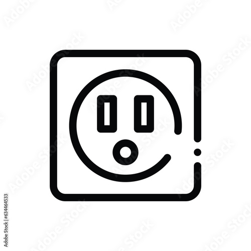 Power Outlet - Real Estate related icon - Thin Line, Outline EPS Vector 