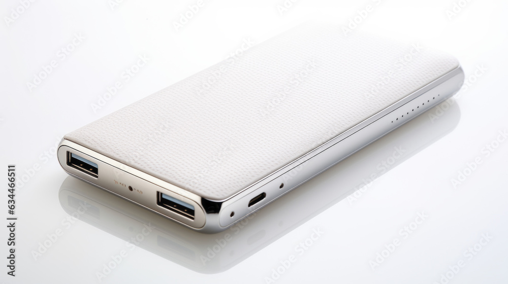 white Power bank isolated on white background white Power bank isolated on white background