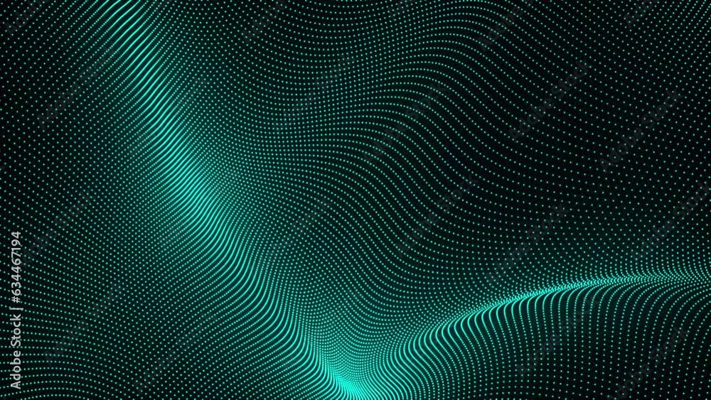 Abstract background with wavy surface made of bright blue dots on black. Grunge halftone background with dots. Abstract digital wave of particles. Futuristic point wave. Technology background vector Abstract background with wavy surface made of bright blue dots on black. Grunge halftone background with dots. Abstract digital wave of particles. Futuristic point wave. Technology background vector