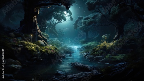Night fabulous dark forest....