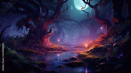 Night fabulous dark forest....
