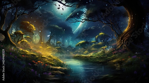 Night fabulous dark forest....