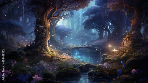 Night fabulous dark forest....