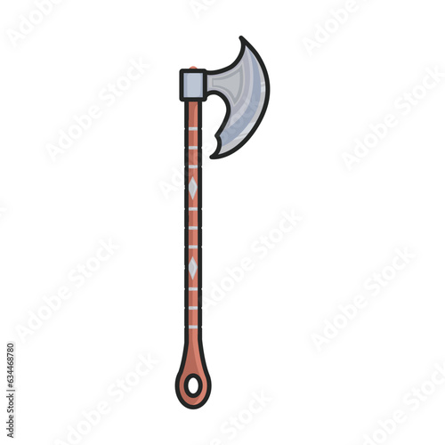 Medieval axe vector icon.Color vector icon isolated on white background medieval axe.