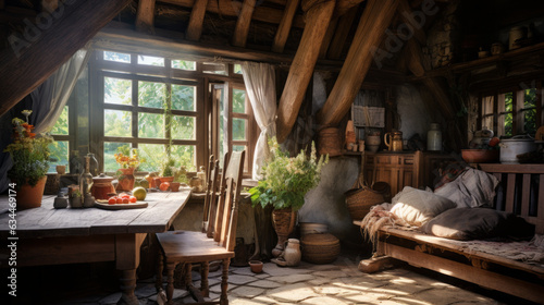 Rustic and charming cottage interior