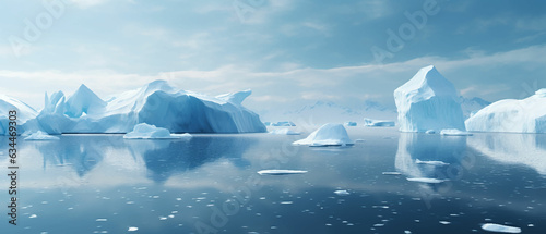 Sea Ocean Iceberg Ice floe Arctic Antarctic Frost Waves Cold