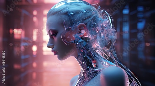 Cyborg woman Sci-fi robot n...