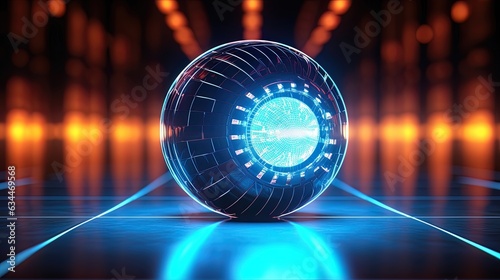 Sci-fi futuristic neon ball...