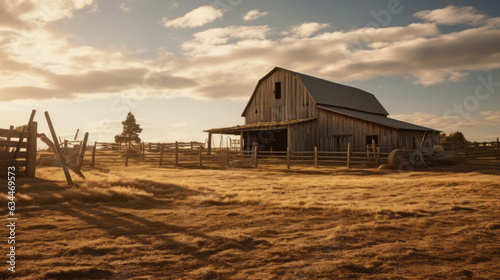 Rustic barn and farmland