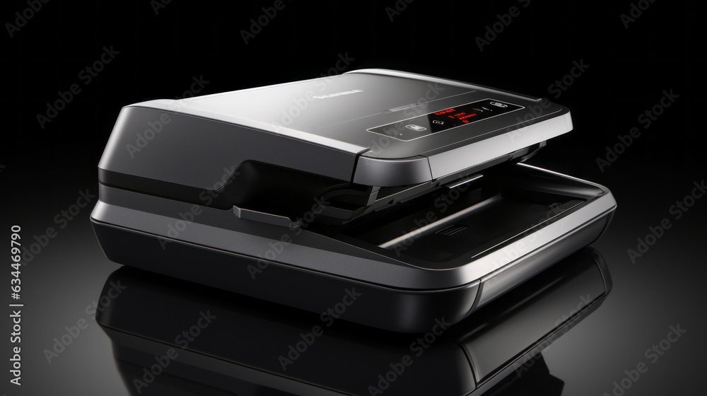 Scanner isolated on black background Scanner isolated on black background