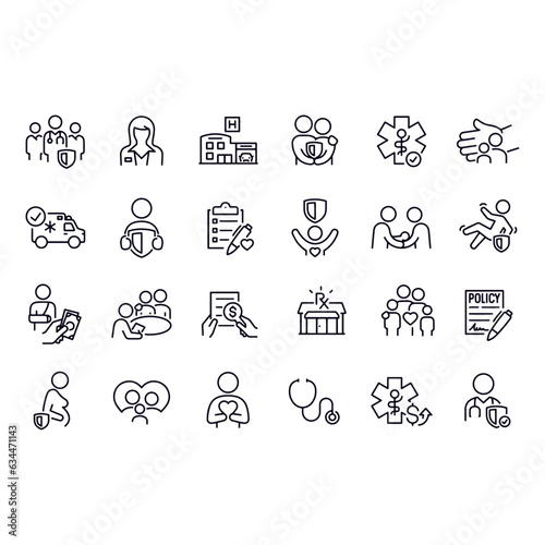  Medical Health Care Insurance icons vector design 
