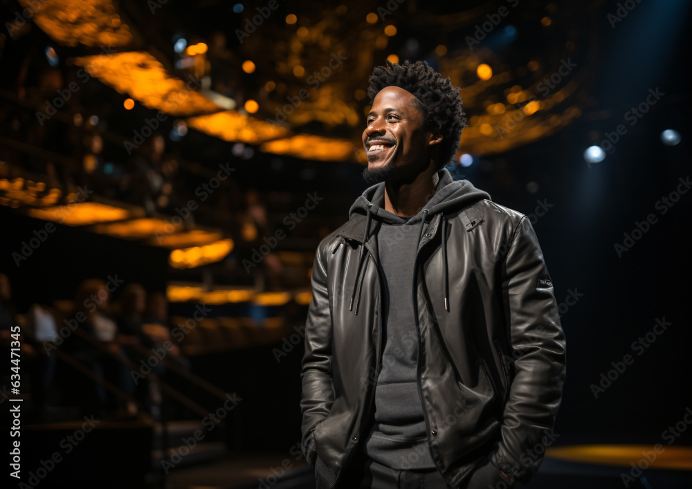 Fototapeta premium afro american actro for entertaining on a stage 