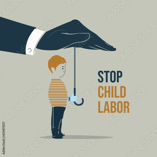 World Day Against Child Labor, Stop Child Labor, Anti child Labor Day, Vector illustration, anti-child exploitation campaign, poster, banner, India, Asia, June 12