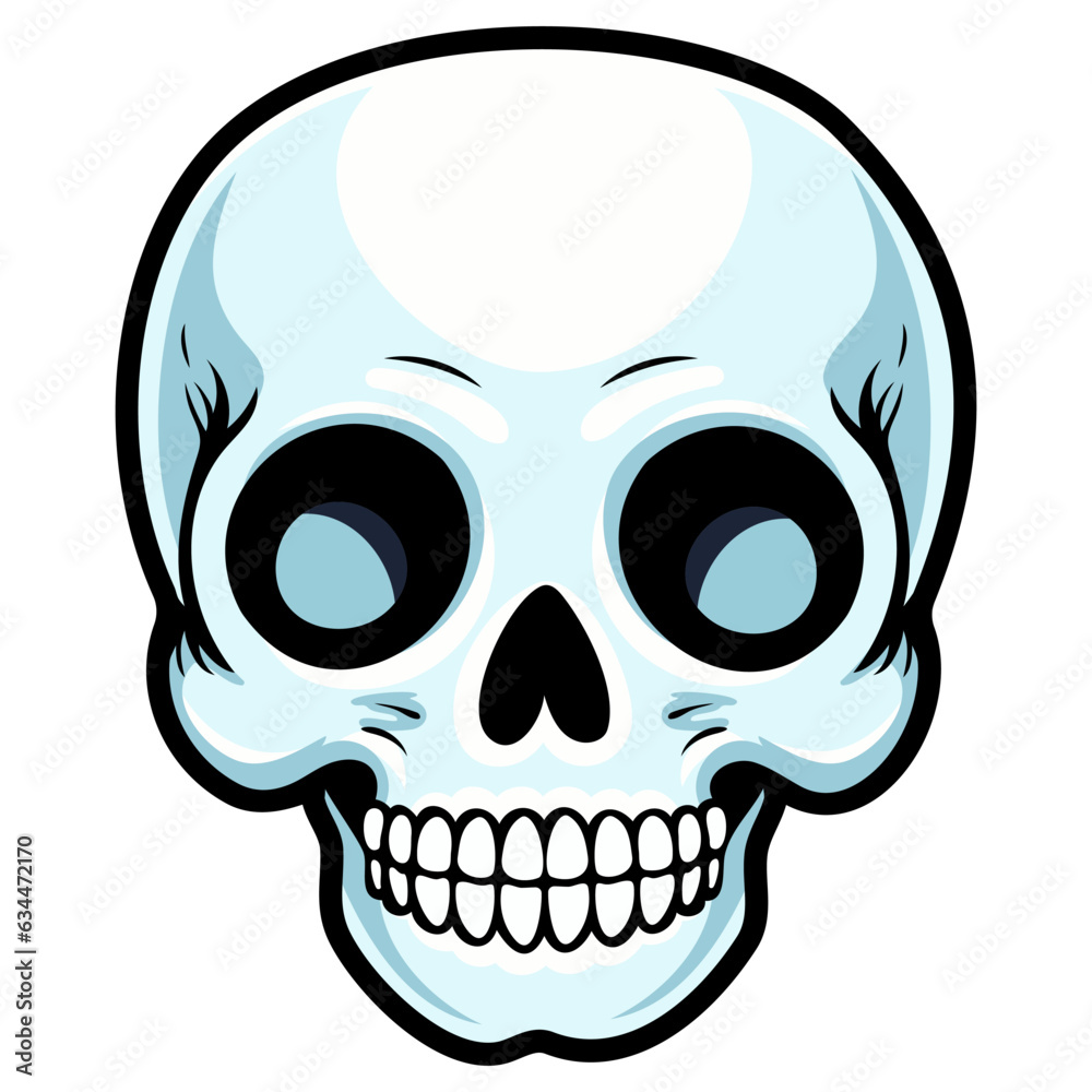 Vector skull with black outline halloween, tattoo and stickers Vector skull with black outline halloween, tattoo and stickers