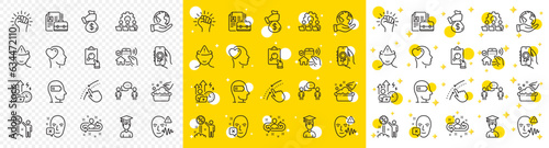 Outline Face declined, Empower and Award app line icons pack for web with Student, Consulting business, Weariness line icon. Save planet, Teamwork, Vacancy pictogram icon. Bribe. Vector