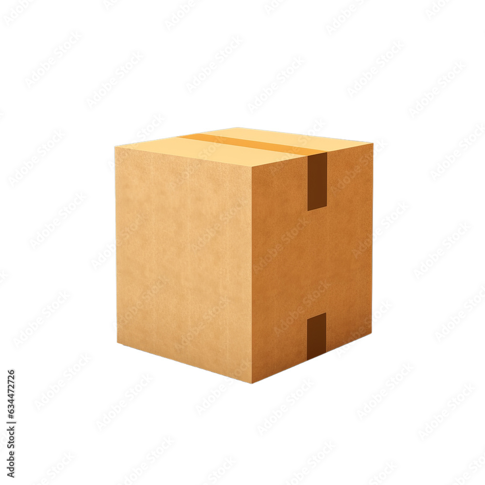 Brown cardboard box isolated on a transparent background Brown cardboard box isolated on a transparent background