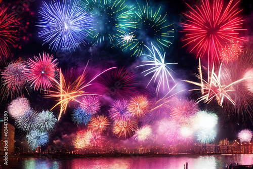 magical fireworks and sparkling lights. new year concept