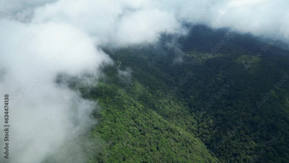 green mountains of abkhazia in summer and clouds view from a quadcopter green mountains of abkhazia in summer and clouds view from a quadcopter