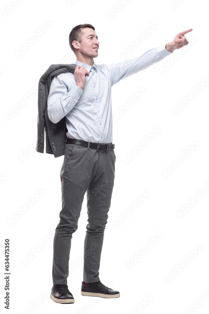 confident business man with a jacket over his shoulder . confident business man with a jacket over his shoulder .