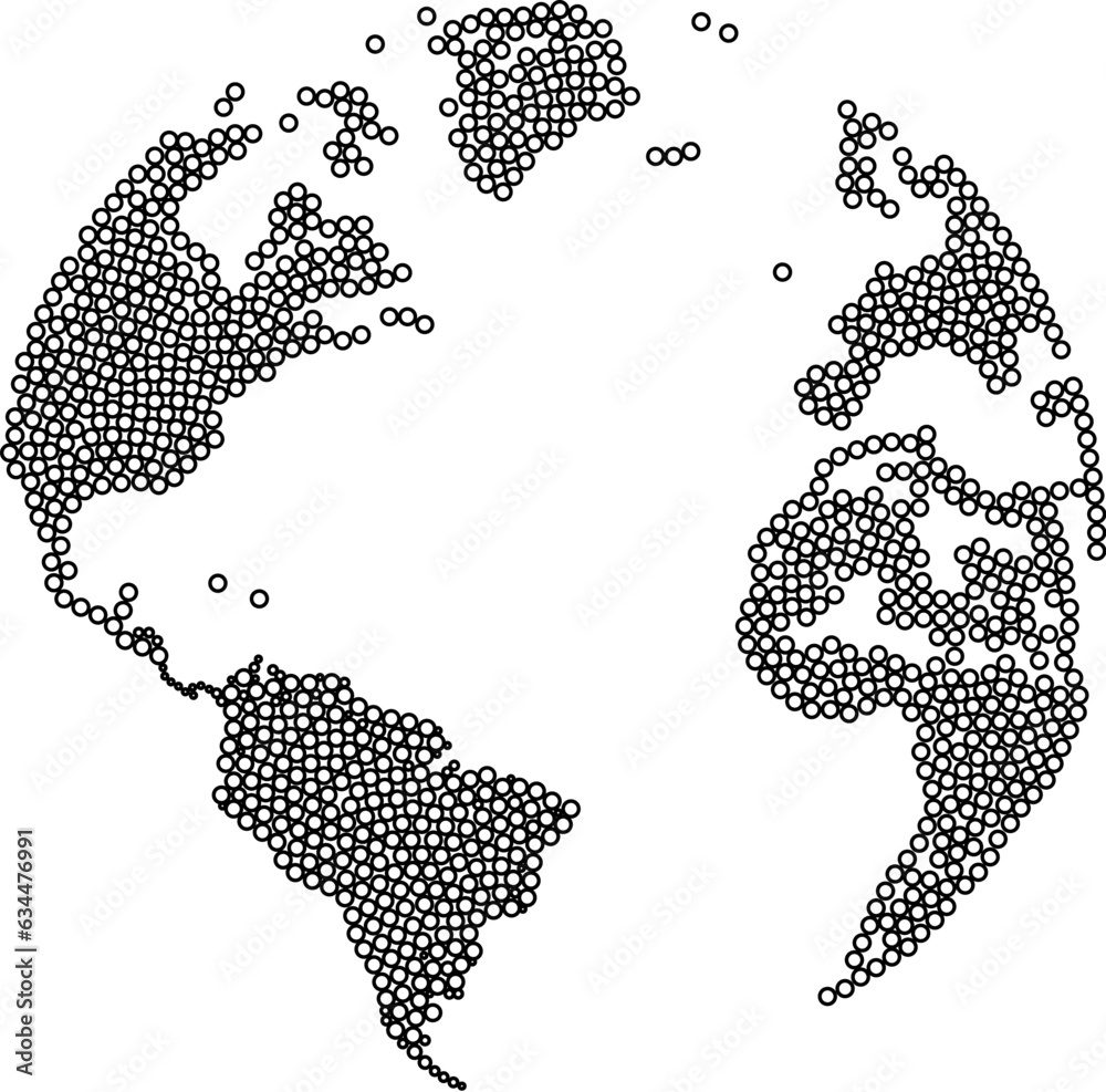 vector image of world map, abstract globe, abstract map of the world