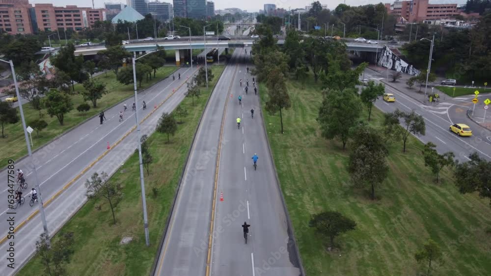 Video grabado con un dron en la calle 26 el domingo en la ciclovía.