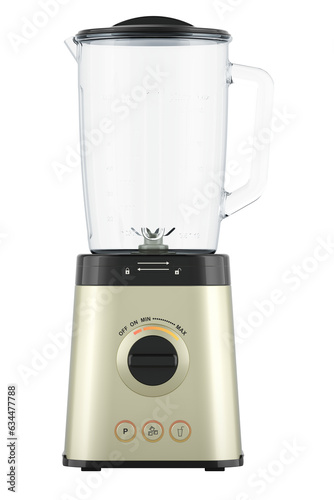 Electric blender, front view. 3D rendering isolated on transparent background