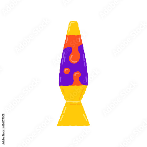 Night lava lamp 00s, 2000s. Hand drawn flat cartoon element. Vector illustration