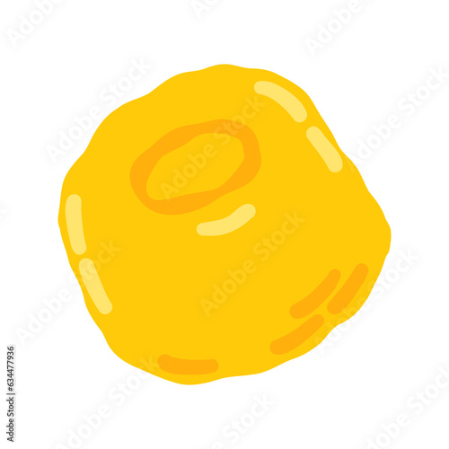 Yellow bead for a bracelet 00s, 2000s. Hand drawn flat cartoon element. Vector illustration