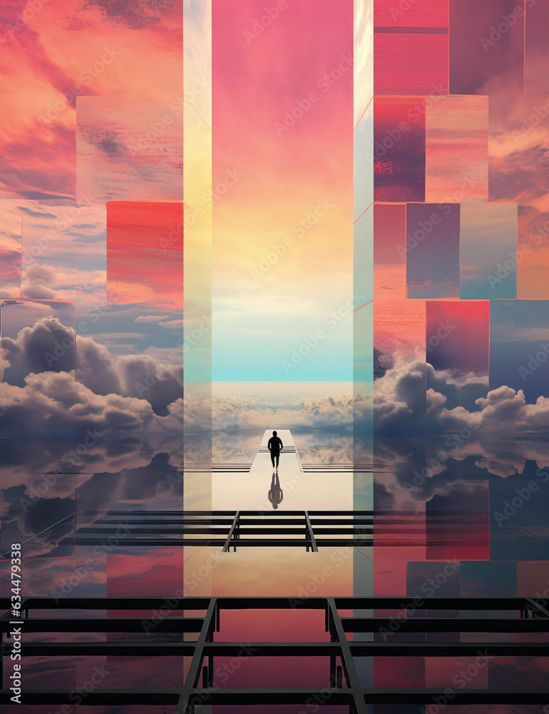 AI-generated illustration of a man walking through the open door of ...