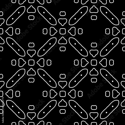White background with black pattern. Seamless texture for fashion, textile design,  on wall paper, wrapping paper, fabrics and home decor. Simple repeat pattern.