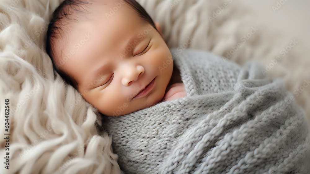 newborn baby sleeps sweetly in a delicate knitted cocoon newborn baby sleeps sweetly in a delicate knitted cocoon