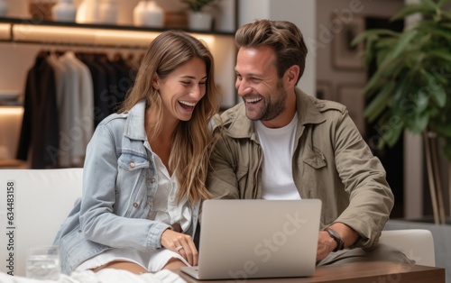 A couple, joined in matrimony, is organizing their family's financial plan while performing web-based transactions on a laptop.