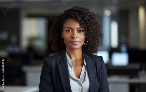 This portrait offers a glimpse into the world of an experienced African American professional businesswoman, where every line and expression reflects her depth of knowledge.