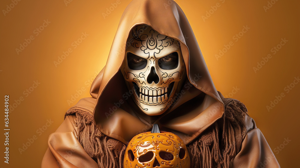 Person in costume for halloween night. Generative AI Person in costume for halloween night. Generative AI