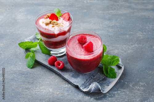 Strawberry, strawberry soup, fragaria, berry, fruit, raspberry, compote, jelly, ice cream, strawberry ice cream, ice cream, frozen, pureed, mousse, crumbles, glass, product, food, sweet, food, dessert photo