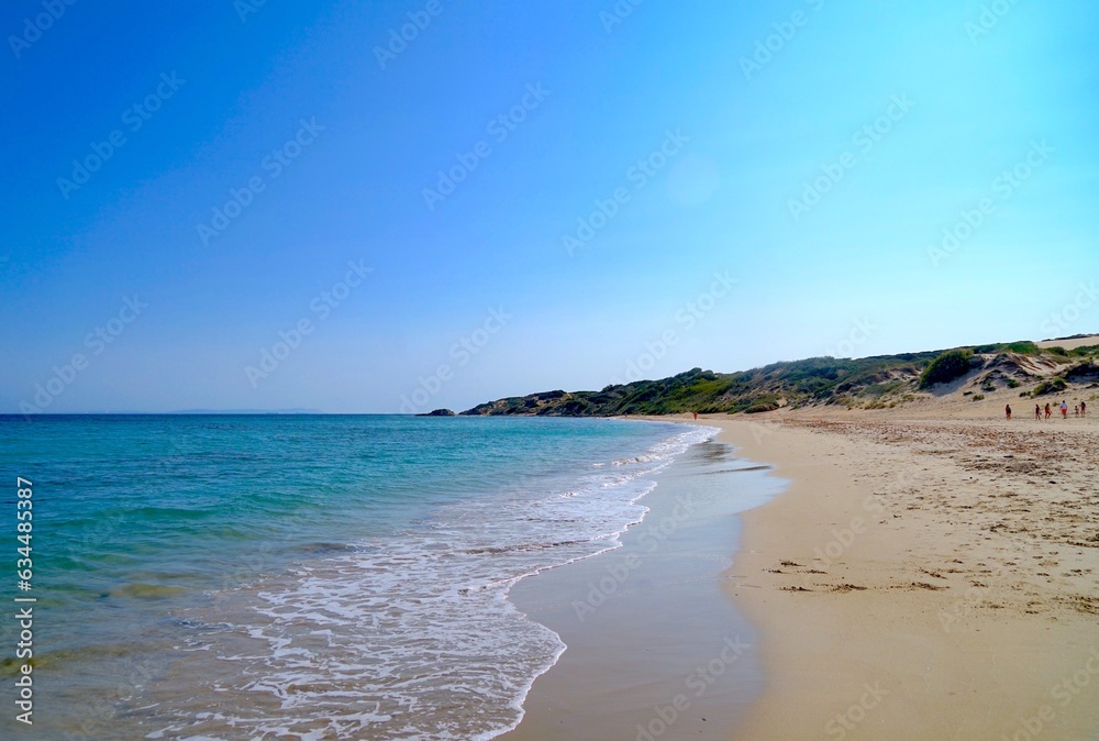 beautiful coastline at the Punta Paloma beach near Valdevaqueros, Tarifa, Andalusia, province of Cádiz, Spain