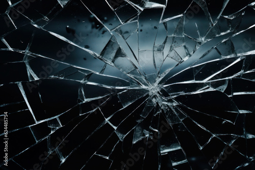 Texture broken glass with cracks. cracked mirror, windshield. accident, blow or quarrel.