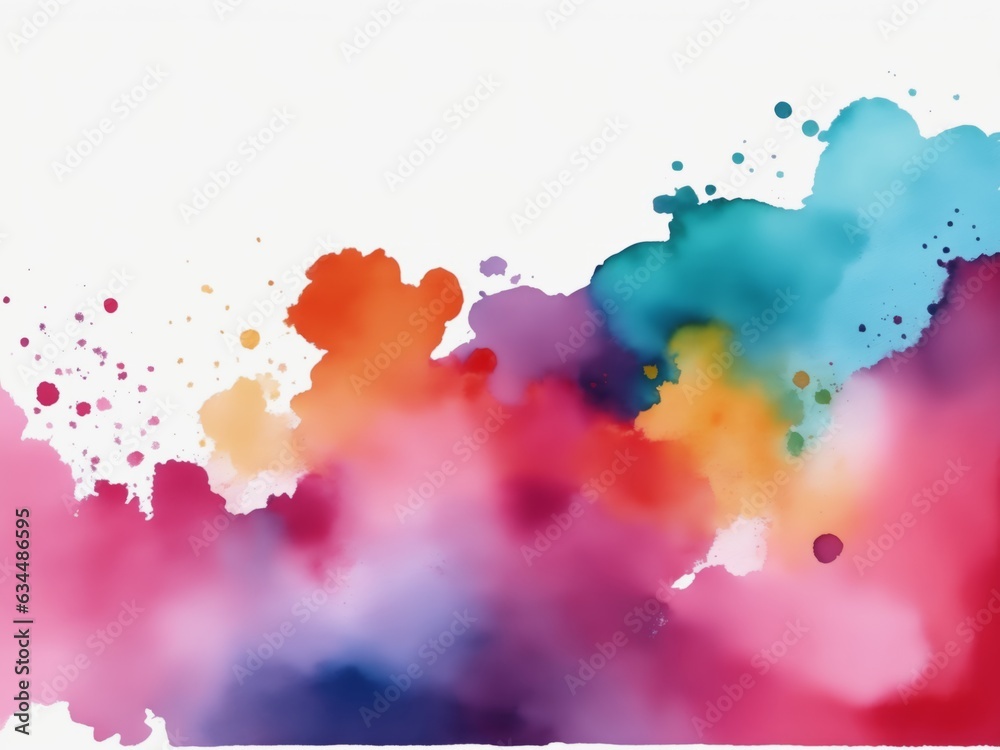 Watercolor border isolated on white, artistic background
