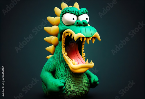 Green dragon  cartoon character  toy