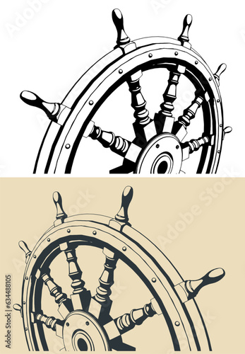 Ship steering wheel
