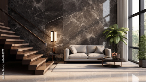Luxury Modern Gray Marble Stone Stair Staircase 