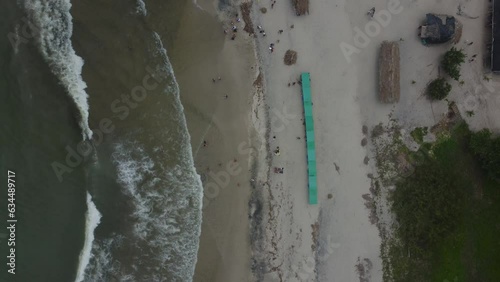 Palomino serenity: aerial drone expedition of Colombia's coastal Getaway (ID: 634489717)