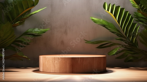 Modern Brown Geometric Shape Wooden Podium Table  © Asad